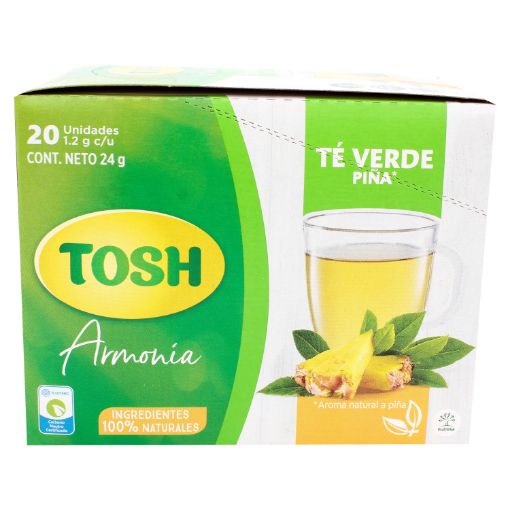 Imagen de TÉ TOSH TE VERDE & PIÑA 20 UND 24 g 