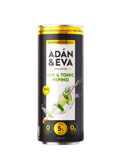 Imagen de BEBIDA ALCOHOLICA ADÁN & EVA GIN TONIC PEPINO LATA 355 ML