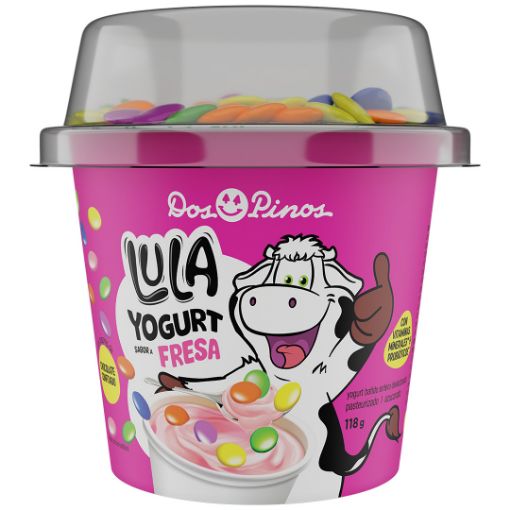 Imagen de YOGURT DOS PINOS LULA FRESA CON TOPPING DE CHOCOLATE CONFITADO 120 G