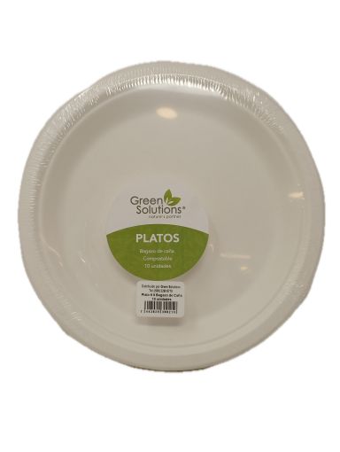 Imagen de PLATO GREEN SOLUTIONS N° 9 DESECHABLE DE BAGAZO DE CAÑA 10 und 