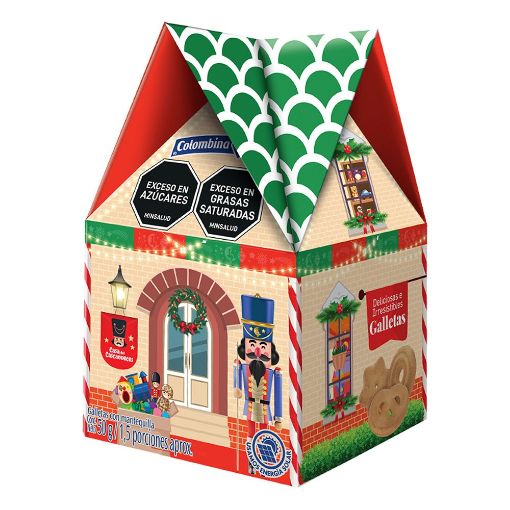 Imagen de GALLETAS COLOMBINA NAVIDEÑAS CASITA SURTIDAS 50 G