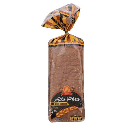 Imagen de PAN CUADRADO GRANIX NEGRO ALTA FIBRA 400 G