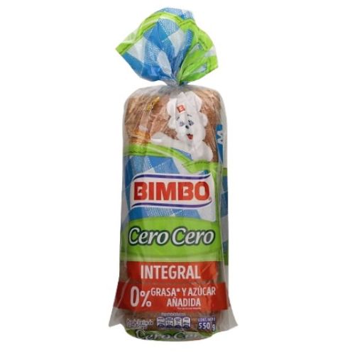 Imagen de PAN CUADRADO BIMBO INTEGRAL CERO CERO 550 G