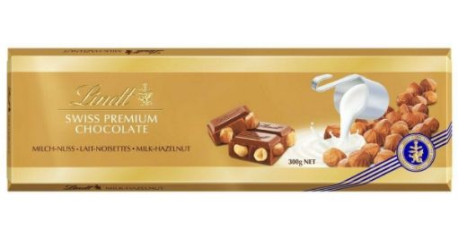 Imagen de CHOCOLATE LINDT SUIZO PREMIUM LECHE Y AVELLANAS TABLETA 300.00 G