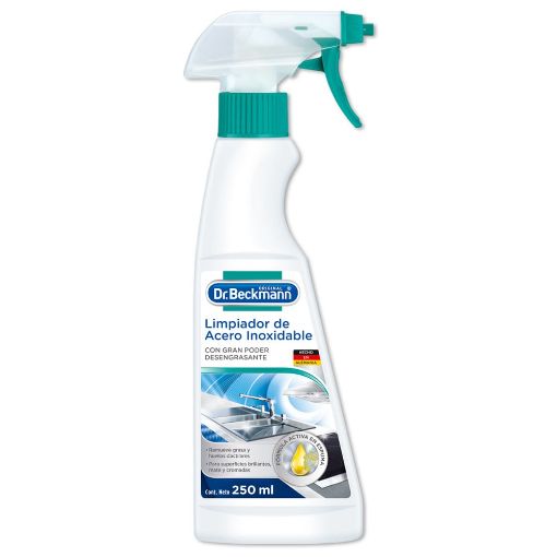 Imagen de LIMPIADOR Y PULIDOR DE ACERO INOXIDABLE DR BECKMANN PARA ACERO INOXIDABLE EN SPRAY 250 ml 