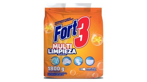 Imagen de DETERGENTE EN POLVO FORT 3 MULTI LIMPIEZA AROMA FLORAL 1800 G