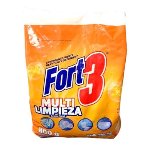 Imagen de DETERGENTE EN POLVO FORT 3 MULTI LIMPIEZA AROMA FLORAL  800 G