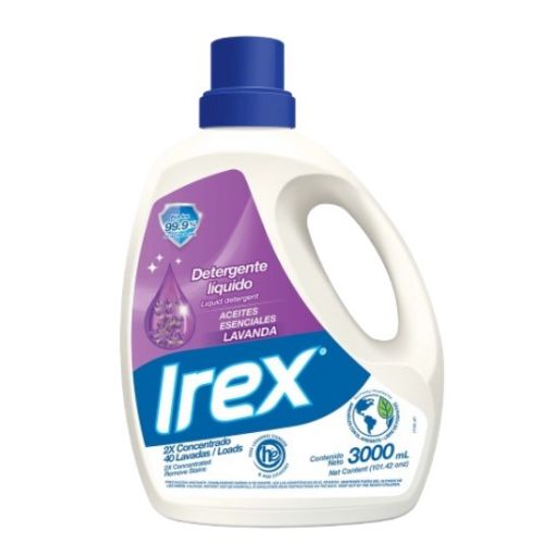 Imagen de DETERGENTE LIQUIDO IREX 2X CONCENTRADO AROMA LAVANDA 3000.00 ML