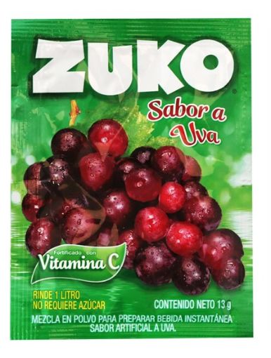 Imagen de BEBIDA ZUKO EN POLVO UVA 13 G