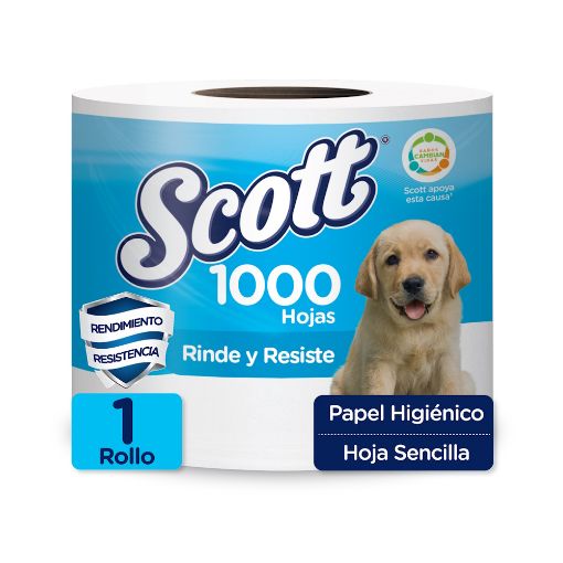 Imagen de PAPEL HIGIENICO SCOTT 1000 HOJAS SENCILLAS 1 UND