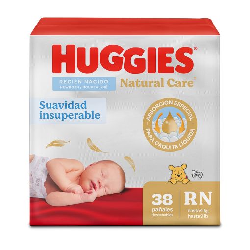 Imagen de PAÑAL HUGGIES NATURAL CARE DESECHABLE TALLA RN/0 38 UND