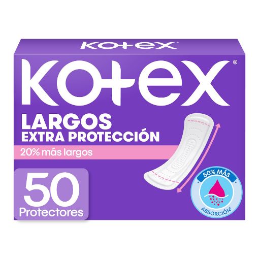 Imagen de PROTECTORES FEMENINOS KOTEX DIARIOS LARGOS 50 UND