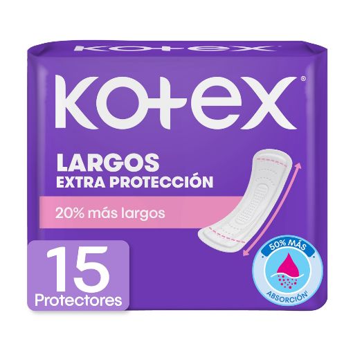 Imagen de PROTECTORES FEMENINOS KOTEX LARGOS 15 UND