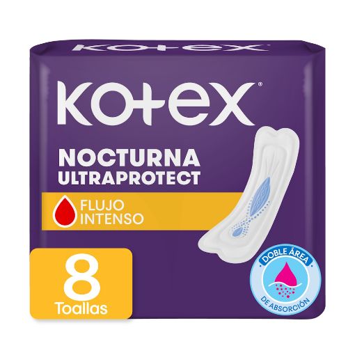 Imagen de TOALLAS FEMENINAS KOTEX NOCTURNA SIN ALAS 8 UND