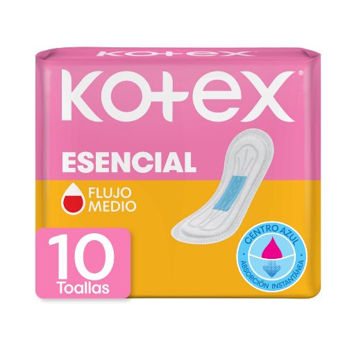 Imagen de TOALLAS FEMENINAS KOTEX ESENCIAL SIN ALAS 10 UND