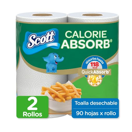 Imagen de TOALLAS DE COCINA SCOTT ABSORBE CALORIAS 180 HOJAS DOBLES 2 UND