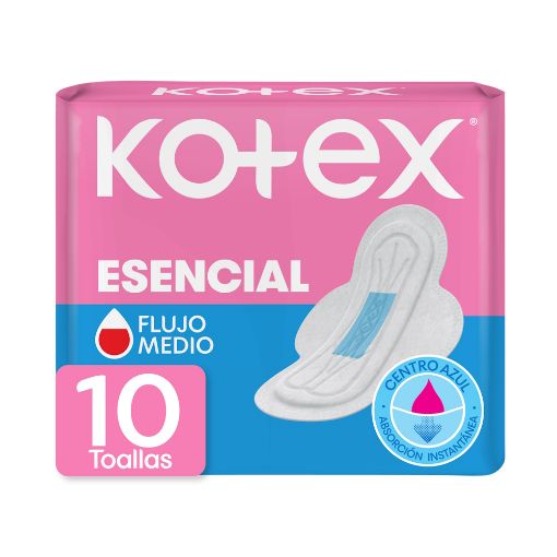 Imagen de TOALLAS FEMENINAS KOTEX ESENCIAL CON ALAS 10 UND