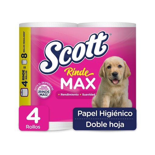 Imagen de PAPEL HIGIENICO SCOTT RINDEMAX DOBLE HOJA 4 UND 