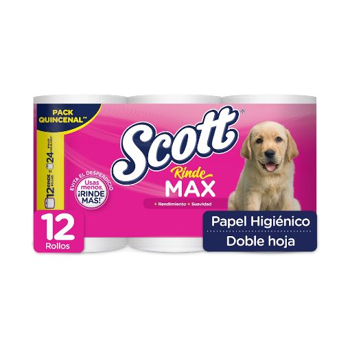 Imagen de PAPEL HIGIENICO SCOTT RINDEMAX DOBLE HOJA 12 UND 