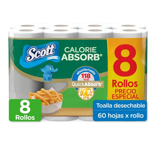 Imagen de TOALLAS DE COCINA SCOTT 480 HOJAS DOBLES 8 