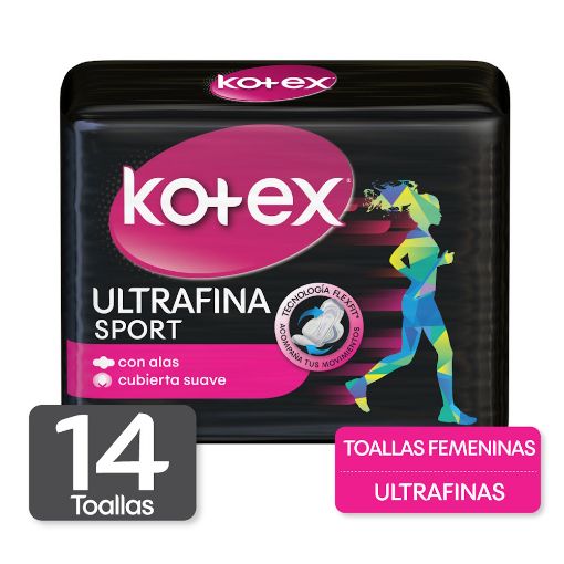 Imagen de TOALLAS FEMENINAS  KOTEX SPORT ULTRAFINA CON ALAS  14.00 und 