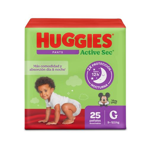 Imagen de PAÑAL HUGGIES ACTIVE SEC DESECHABLE PANTS TALLA G|3 25 und 