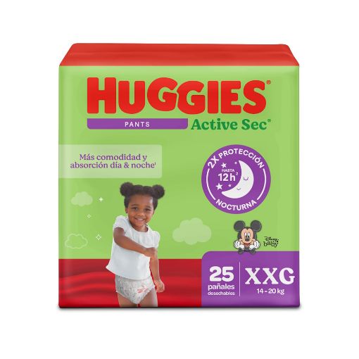 Imagen de PAÑAL HUGGIES ACTIVE SEC DESECHABLE PANTS TALLA XXG|5 25 und 