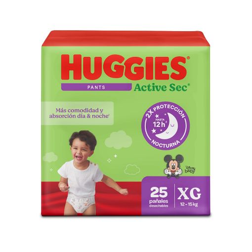 Imagen de PAÑAL HUGGIES ACTIVE SEC DESECHABLE PANTS TALLA XG|4 25 und 