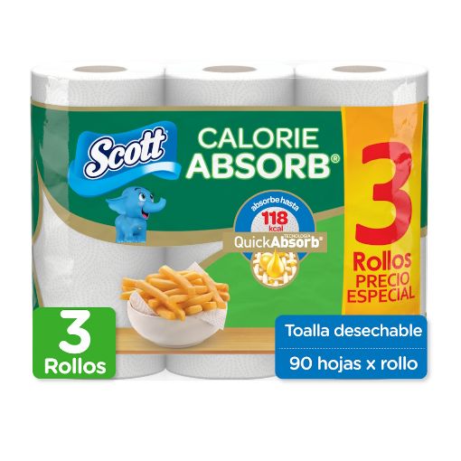 Imagen de OFERTA SCOTT TOALLA ABSORCION CALORIAS 3 UND PRECIO ESPECIAL 