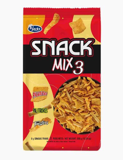 Imagen de BOCADILLOS JACK'S SNACK MIX 3 UND 350.00 G