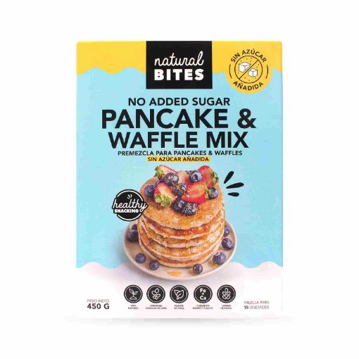 Imagen de PREMEZCLA NATURAL NATURAL BITES PARA PANCAKES & WAFFLES SIN AZÚCAR 450.00 G