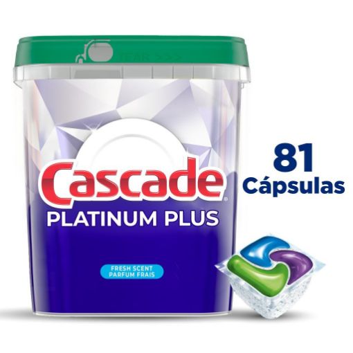 Imagen de DETERGENTE CASCADE PLATINUM PLUS 81 CÁPSULAS 1600 G