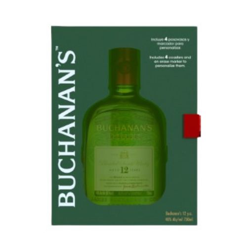 Imagen de WHISKY BUCHANANS 12 AÑOS 750 ML + POSAVASOS 