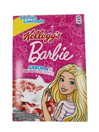 Imagen de CEREAL DE MAIZ KELLOGGS BARBIE SABOR HELADO DE FRESA CAJA 245.00 G