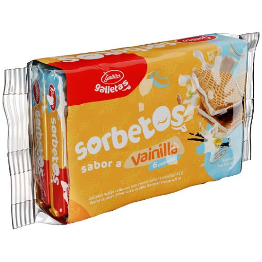 Imagen de SORBETO GALLITO VAINILLA 6 UND 141.00 G