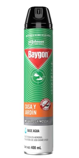 Imagen de INSECTICIDA BAYGON CASA Y JARDIN BASE AGUA EN AEROSOL 400.00 ML