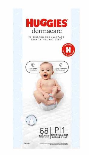 Imagen de PAÑAL HUGGIES DERMACARE DESECHABLE TALLA P|1 68.00 UND