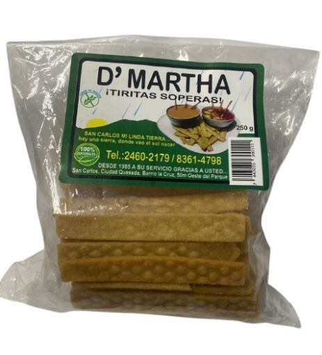 Imagen de TORTILLAS D'MARTHA TOSTADAS TIRITAS SOPERAS 250.00 G