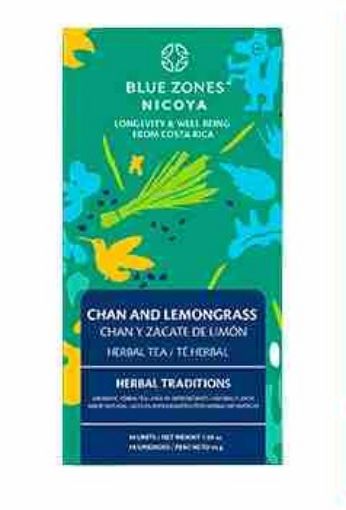 Imagen de TÉ DE HIERBAS AROMATICAS BLUE ZONES CHAN & ZACATE LIMON 18 UND 45.00 G