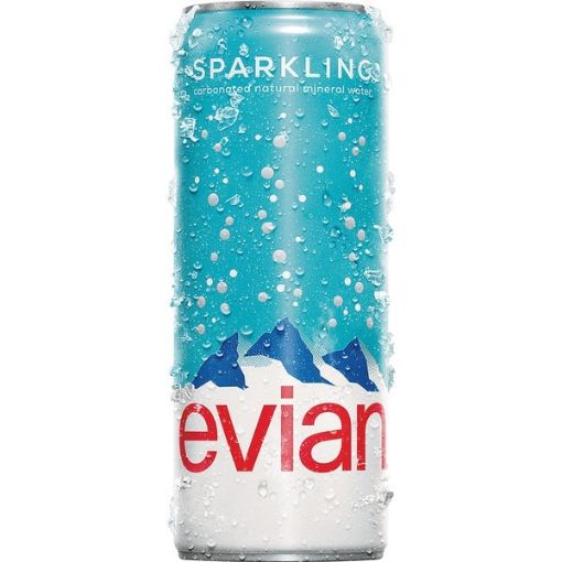 Imagen de  AGUA  EVIAN SPARKLING MINERAL LATA 330.00 ML