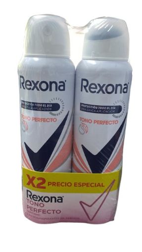 Imagen de OFERTA REXONA 2 UND - DESODORANTE EN AEROSOL PARA MUJER TONO PERFECTO PRECIO ESPECIAL  150.00 ML