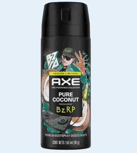 Imagen de DESODORANTE CORPORAL AXE PARA HOMBRE PURE COCONUT DE BZRP 150.00 ML