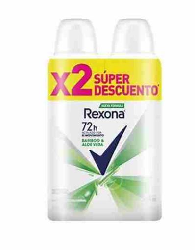 Imagen de OFERTA REXONA 2 UND DESODORANTE BAMBOO PARA MUJER EN AEROSOL PRECIO ESPECIAL 150.00 ML