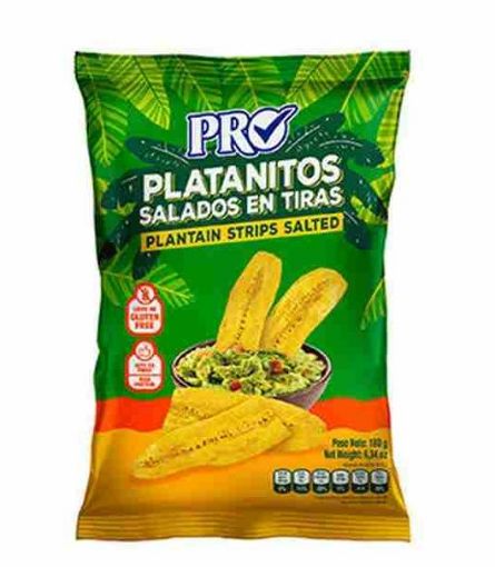 Imagen de HOJUELAS DE PLATANO PRO VERDE CON SAL 180.00 G