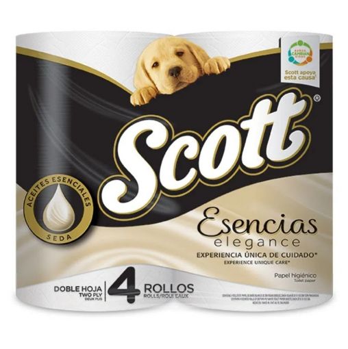 Imagen de PAPEL HIGIENICO SCOTT ESENCIAS ELEGANCE ACEITES ESENCIALES SEDA DOBLE HOJA 4 und 