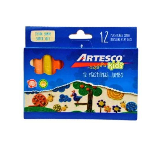 Imagen de PLASTICINA ARTESCO JUMBO CAJA 12 COLORES *002623 ART 1.00 UND