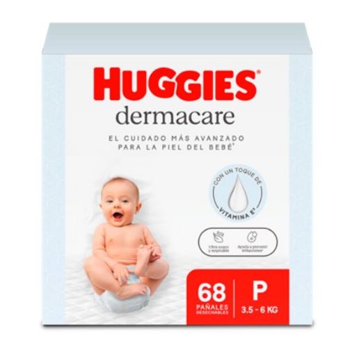 Imagen de PAÑAL HUGGIES DERMACARE DESECHABLE TALLA P|1 68.00 UND