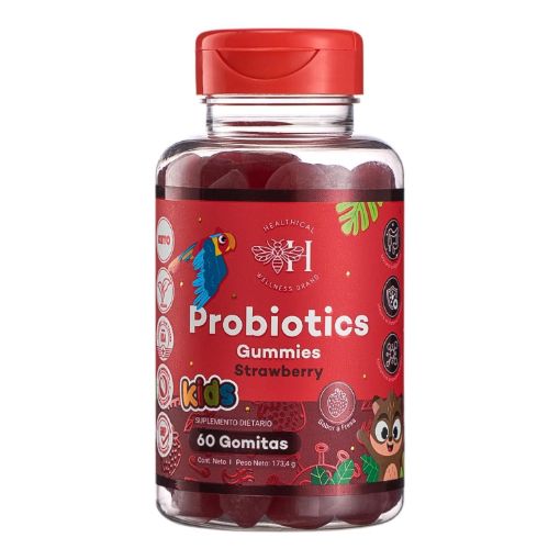 Imagen de SUPLEMENTO HEALTHICAL PROBIÓTICOS EN GOMITA SABOR FRESA  60.00 UND