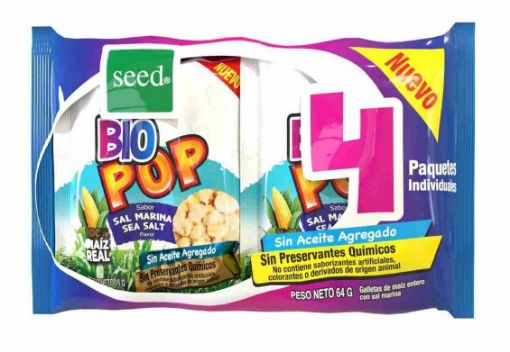 Imagen de GALLETAS SEED BIO POP DE MAIZ CON SAL MARINA 4 PACK 64.00 G