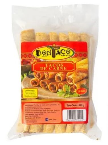 Imagen de TACO DON TACO DE CARNE CONGELADOS  MEDIANOS 12 UND 410.00 G